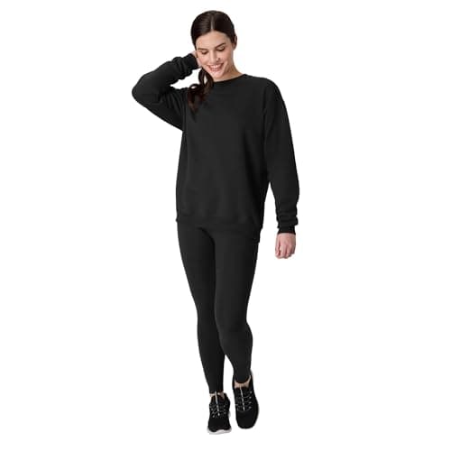 Hanes Men's EcoSmart Sweatshirt, Black, Large — view 5