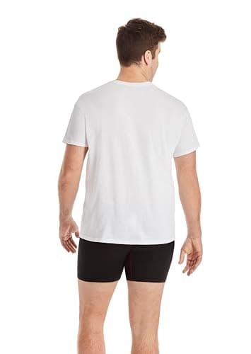 Hanes Men's ComfortSoft 4 Pack Cotton Crewneck T-Shirt, White, Large — view 2
