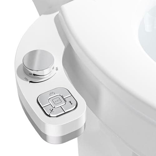 PIKETS Bidet Attachment Bidet Insert for Toilet Toilet Seat Bidet Attachment Water Pressure Control Double Nozzle and Self-Cleaning Function Classic Bidet Full Set