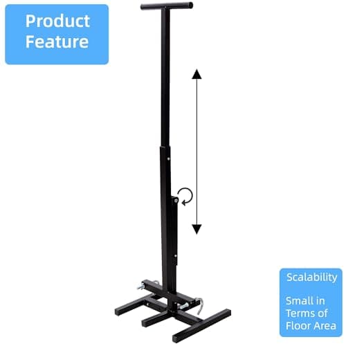 Manual Trash Compactor for 32-170 Gallon Cans - Steel Plate Compactor with 35" Handle, No-Electricity Compacting Trash Can Tool for Kitchen Outdoor Restaurant (Black) — view 2