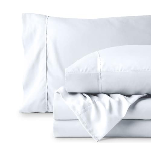 Bare Home Queen Sheet Set - 1800 Ultra-Soft Microfiber Queen Bed Sheets - Double Brushed - Queen Sheets Set - Deep Pocket - Bedding Sheets & Pillowcases (Queen, White) — view 7