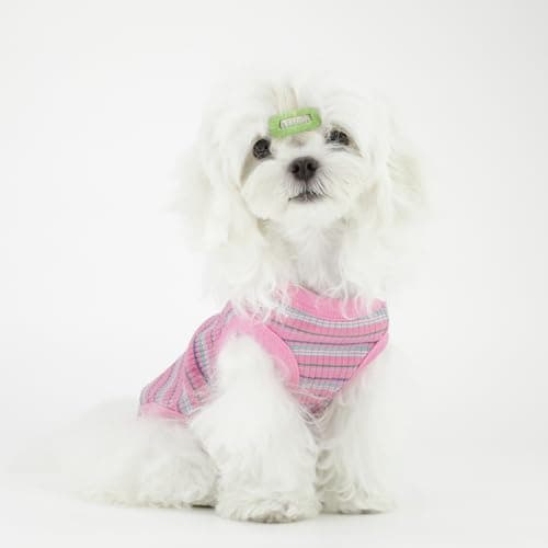 Elevate Your Pet's Comfort and Fashion: Premium 100% Cotton Rib Dog Shirt Vest for Small Breeds Like Chihuahuas, Yorkies, and Puppies .Year-Round Style with Tank-Style Puppy Attire Pink X-Small — view 7