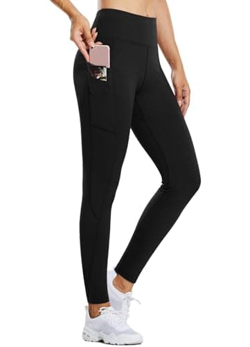 baleaf Fleece Lined Leggings Women Winter Thermal Leggings for Women Waterproof Hiking Pants Warm Tights Skiing Running Yoga Travel Gear Black M