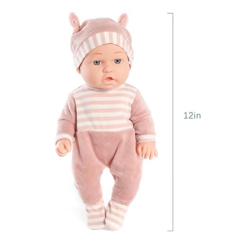 Enjoyin 12'' Baby Doll Toy Set with Accessories Includes Carrier Bassinet Bed, Pacifier, Blanket, and Pillow, Baby Doll Toy for Toddlers 36 Months and Up — view 2