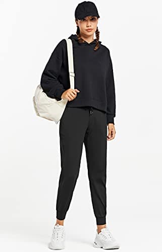 Libin Women's Joggers Pants Athletic Sweatpants with Pockets Running Tapered Casual Pants for Workout,Lounge, Black L — view 2