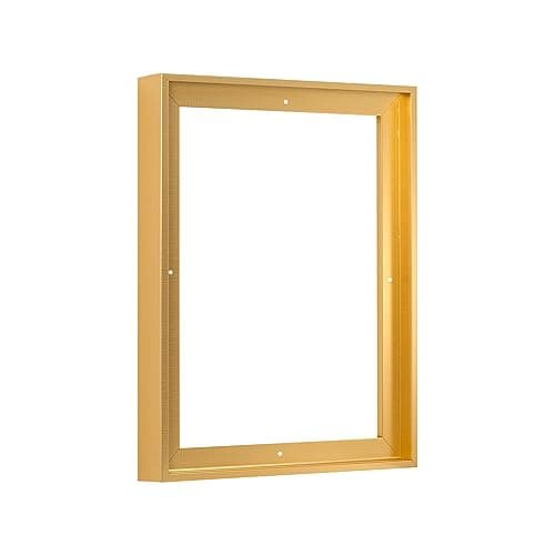 Pixy Canvas Floater Frame 16x20 for 1-1/2 (1.5) inch Deep Canvas Paintings/Canvas Prints/Wood Canvas Panels/Wall Art/Wall Decor/Home Decor/Artwork (Brass Gold, 16 x 20 inch, Portrait)