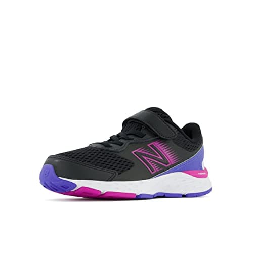 New Balance Kid's 680 V6 Hook and Loop Running Shoe, Black/Magenta Pop/Aura, 5.5 Toddler — view 7