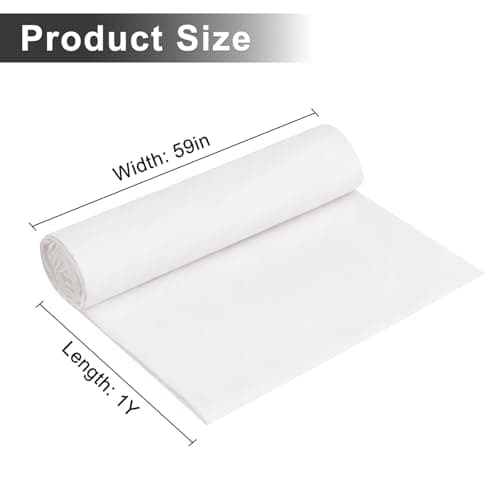 JOSNAAN 59” Wide White Fabric by The Yard, Premium Cotton Blend Cloth, Lightweight, Durable, Wrinkle-Resistant, for Cloth, Decor and DIY (White, 1 Yard)