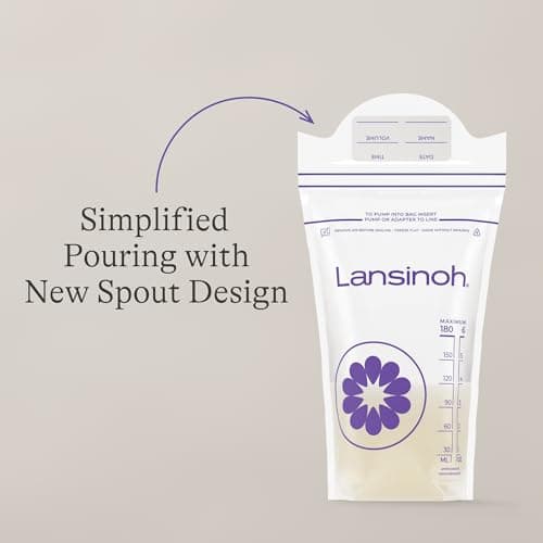 Lansinoh Breastmilk Storage Bags, 100 Count, Baby Essentials, Fast Freeze & Thaw Breast Milk Bags for Baby Bottle Feeding, Strength & Stretch, 6 Ounce — view 5