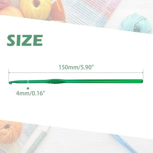 Crochet Hook 4mm, 20PCS Crochet Hooks US Size H/8 Set,Aluminum Crochet Needles for Craft Yarn Contribute to Beginners DIY Craft Yarn Knitting Needles for Beginners Women Adults (Green)