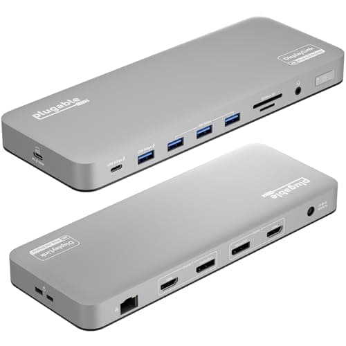 Plugable USB C Laptop Docking Station, Dual Monitor 4K 60Hz for Apple Mac M1/M2/M3/M4/M5,Neo 2X HDMI or DisplayPort for MacBook, 100W Charging DisplayLink Dock, Driver Install Required (UD-6950PDH)