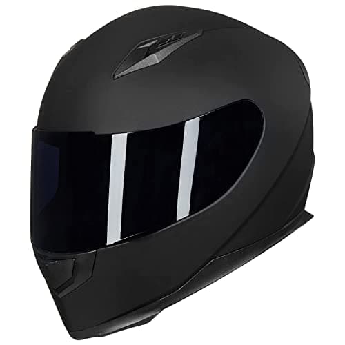 ILM Full Face Motorcycle Street Bike Helmet with Removable Winter Neck Scarf + 2 Visors DOT Model ILM-313 (M, Matte Black) — view 5