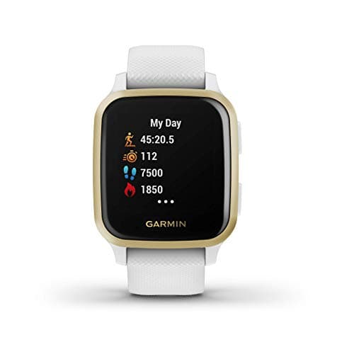 Garmin Venu Sq, GPS Smartwatch with Bright Touchscreen Display, Up to 6 Days of Battery Life, Light Gold and White, Light Gold with White Band (010-02427-01) — view 2