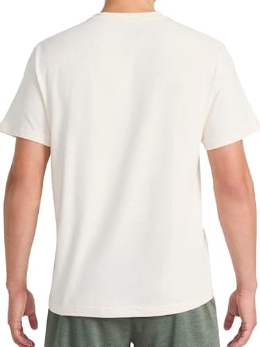 Reebok Men’s Small Embroidery Crewneck T-Shirt, Standard Fit, Lightweight Cotton-Poly Jersey Fabric, Birch, Medium