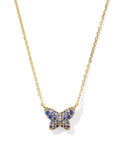 Kendra Scott 14k Gold-Plated Lillia Crystal Pendant Necklace in Blue Crystal, Fashion Jewelry for Women