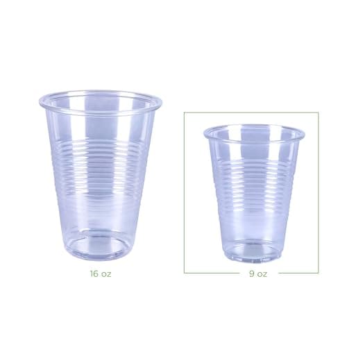 Amazon Basics Small Disposable Clear Plastic Cups, 9oz, 100 Count — view 2