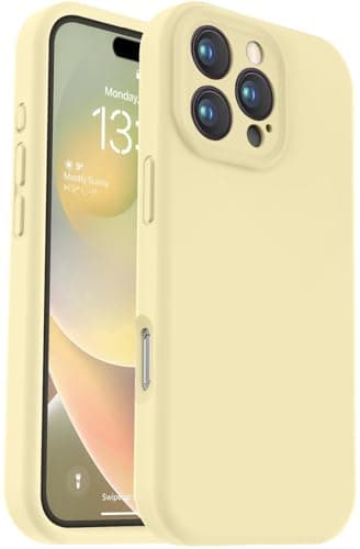 Vooii Compatible with iPhone 16 Pro Case, Liquid Silicone Upgrade [Camera Protection] [Soft Anti-Scratch Microfiber Lining] Shockproof Phone Case for iPhone 16 Pro 6.3 inch - Creamy Yellow