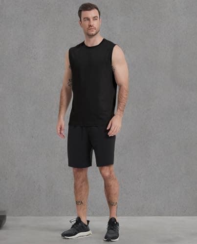 Boyzn Men's 3 Pack Workout Tank Tops Gym Athletic Muscle Tee Bodybuilding Fitness Sleeveless T-Shirts Black/Grey/Dark Grey-3P05-L — view 6