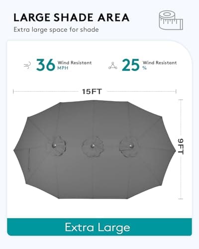 SERWALL 8-Pc HDPE Dining Set, 1 Table, 1 Umbrella & 6 Chairs, Black — view 3