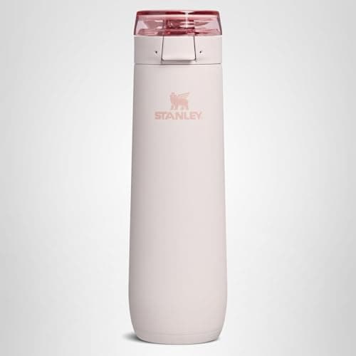 STANLEY Flowstate Spring Bottle | Leakproof Water Bottle with Carry Strap & Flip-Top Locking Lid | Insulated Stainless Steel | Fits Most Cup Holders | BPA-Free | 20 oz | Rose Quartz — view 10