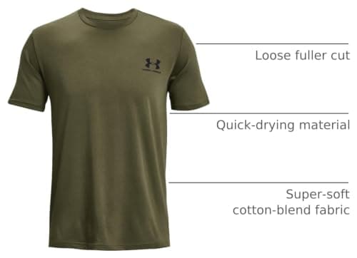 Under Armour Men's Sportstyle Left Chest Short-Sleeve T-Shirt, (390) Marine OD Green/Black/Black, Large — view 5
