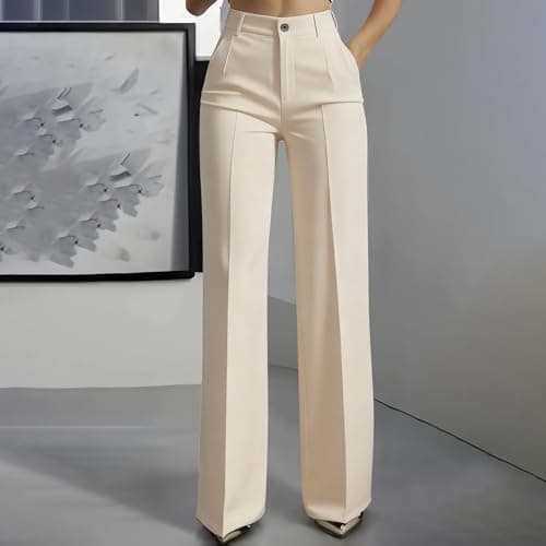 Women Wide Leg Pants Work Business Lightweight Trousers High Waist Work Casual Pull On Slacks with Pockets 2026 — view 2