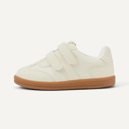Amazon Essentials x Sofia Grainge Unisex Toddlers' Hook and Loop Sneakers with Rubber Sole, Ivory, 6 Toddler — view 2