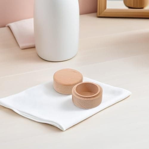 STOBAZA 4pcs Small round Wooden Keepsake Boxes for Teeth and Jewelry Storage, Solid Beech Wood Trinket Cases — view 5