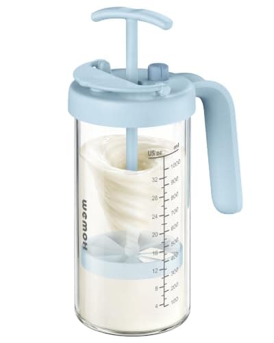 Borosilicate Glass Formula Mixing Pitcher – 32oz True Mixing Capacity, Time Dial for Freshness Tracking, Dishwasher-Safe, BPA-Free Lid, Perfect for Breastmilk Pitcher Method & Multi-Baby Feeding, Blue