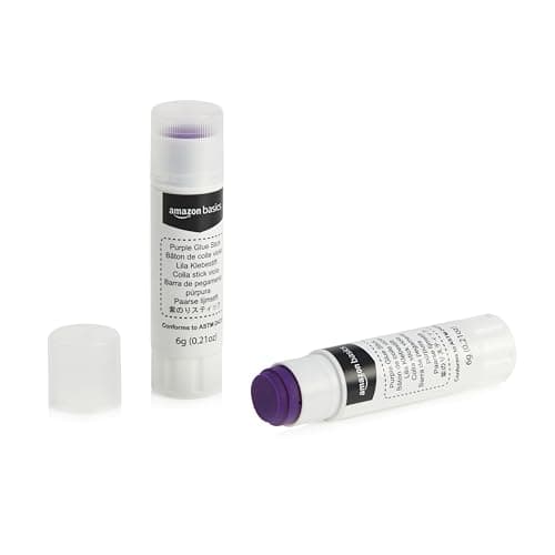 Amazon Basics Purple Washable School Glue Sticks, Dries Clear, 0.21-oz Stick, 2-Pack — view 3