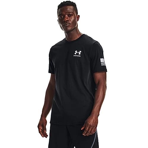 Under Armour Men's New Freedom Flag T-Shirt, Black (001)/White, Medium