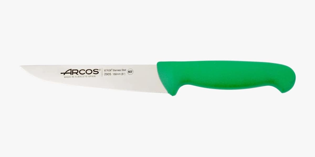 Arcos Serie 2900 - Cuchillo Santoku con Alveolos - Hoja de Acero Inoxidable Nitrum de 180 mm - Mango inyectado en Polipropileno Color Rojo — view 28