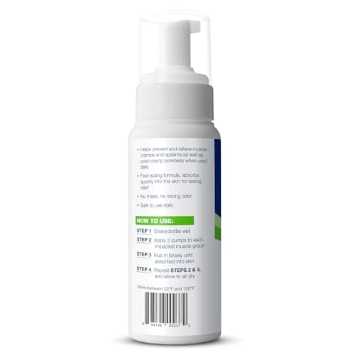 Theraworx for Muscle Cramps Relief Foam Made with Magnesium Sulfate, Fast-Acting Muscle & Leg Cramp Support, Paraben-Free 7.1 oz — view 2