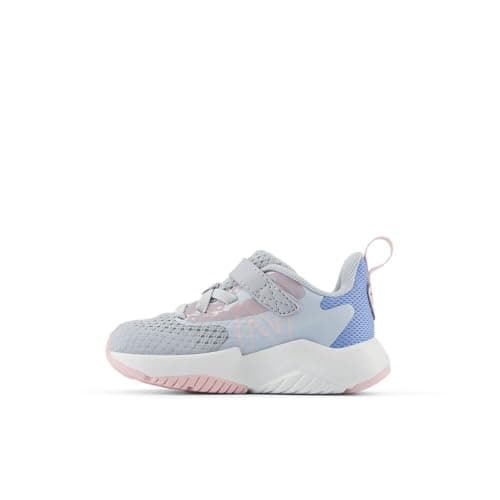 New Balance Kid's Rave Run V2 Bungee Lace with Top Strap Running Shoe, Bright Sky/Granite/Rose Sugar, 5 M Toddler