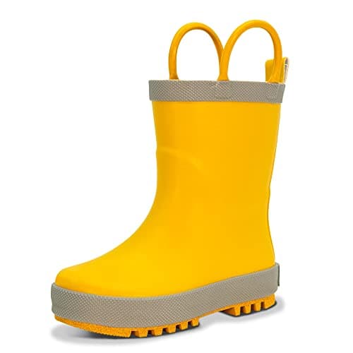 JAN & JUL Rain Boots for Toddlers with Easy-on Handles (Yellow, Size 6.5 Toddler)