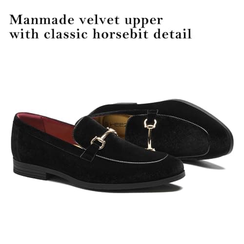 HEEZ Men's Slip On Dress Loafers,Tuxedo Shoes for Men with Velvet Upper, Comfortable Formal Dress Shoes for Wedding Prom Party Dance — view 4