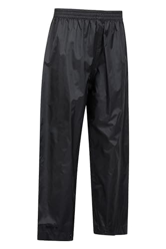 Mountain Warehouse Pakka Kids Waterproof Rain Pants - Splash Pants, Overtrousers, Boys & Girls Black Kids 9-10 Yrs (128-140 cm) — view 2
