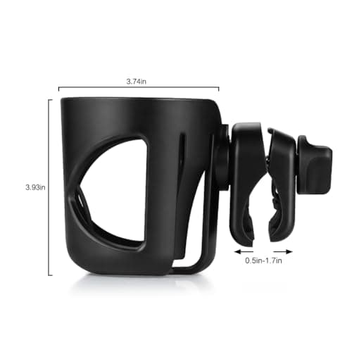 Accmor Stroller Cup Holder, Universal Cup Holder for Walker Wheelchair Bike, 360° Rotatable Stroller Cup Holder Attachment Accessories for Walker, Wheelchair, Scooter — view 6