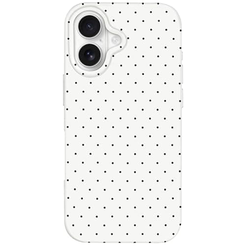 Hython for iPhone 17 Case Cute Polka Dot Aesthetic Design Simple Cover 6.3", Thin Slim Anti-Scratch Soft TPU Bumper Shockproof Rubber Protective Phone Cases for Women Girls Girly Boys, White