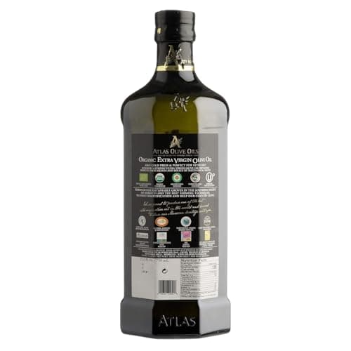 Atlas Organic Extra Virgin Olive Oil 750ml | Earliest Harvest Moroccan EVOO | First Cold Pressed, Ultra-Low Acidity <0.2%, Single Origin, Polyphenol Rich, Dark Glass Bottle