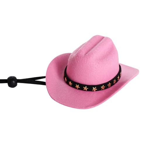 choyaxo Halloween Costumes for Dogs Cat Pet Cowboy Costume Cowboy Hat with Bandana Set for Halloween, Christmas, Holiday, Party, Cosplay (Pink, Small) — view 2