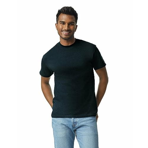Gildan Adult Ultra Cotton T-Shirt, Style G2000, Multipack, Black (2-Pack), Medium