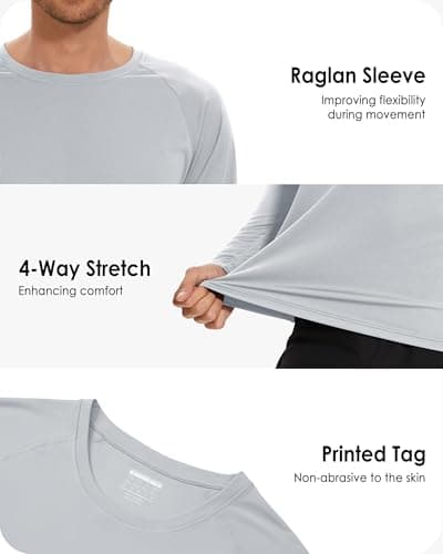 Boladeci Mens Fishing Shirts Long Sleeve UPF 50+ UV Protection Sun Block Cool Athletic Tee Shirts for Hiking, Camping, Surfing, Running (Gray) — view 5