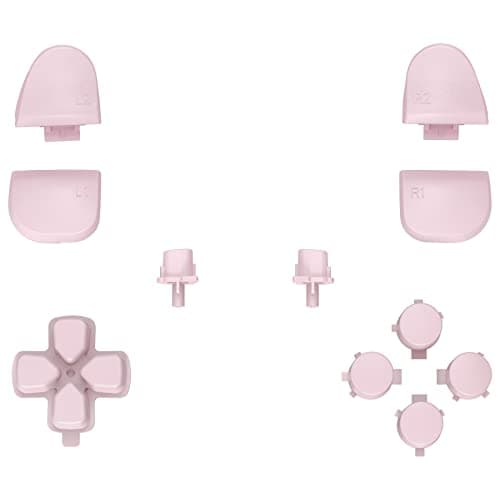 eXtremeRate Replacement D-pad R1 L1 R2 L2 Triggers Share Options Face Buttons, Cherry Blossoms Pink Full Set Buttons Compatible with ps5 Controller BDM-030 BDM-040 BDM-050 - Controller NOT Included — view 3