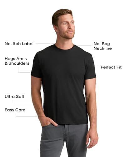 True Classic Mens T-Shirts – Short Sleeve Crew Neck T Shirts for Man, Cotton Blend Plain Novelty Men's T-Shirts, Pack of 6, Variety, XXL — view 2