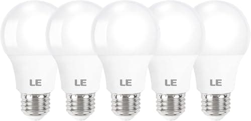 Lepro LED Light Bulbs, 2700K Soft Warm White LED Bulb 60W Equivalent, Non-Dimmable, A19 E26 Standard Medium Base, 10000 Hour Lifetime, UL Listed, 9 Watt, 5 Packs