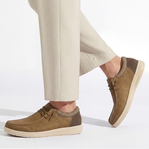 HEEZ Men's Slip On Loafers, Wide Toe Comfortable Casual Shoes for Men Lightweight, Leather Loafer Shoes for Everyday Office Work Travel — view 6