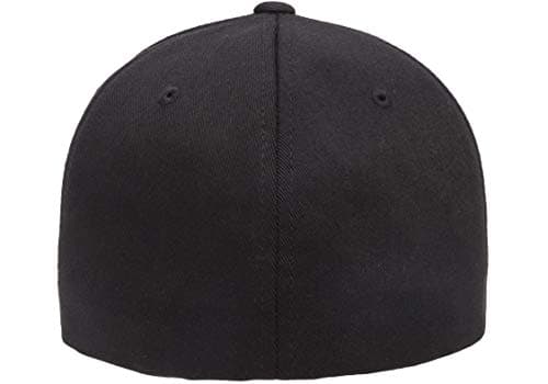 Flexfit Men's Wooly Combed Twill Fitted Baseball Cap, Black, Large-X-Large — view 2
