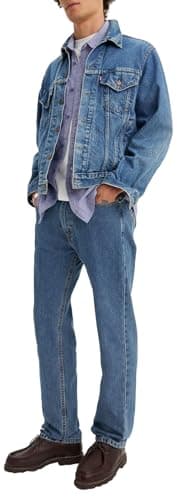 Levi's Men's 505 Regular Fit Jeans (Also Available in Big & Tall), Medium Stonewash, 34W x 30L — view 8