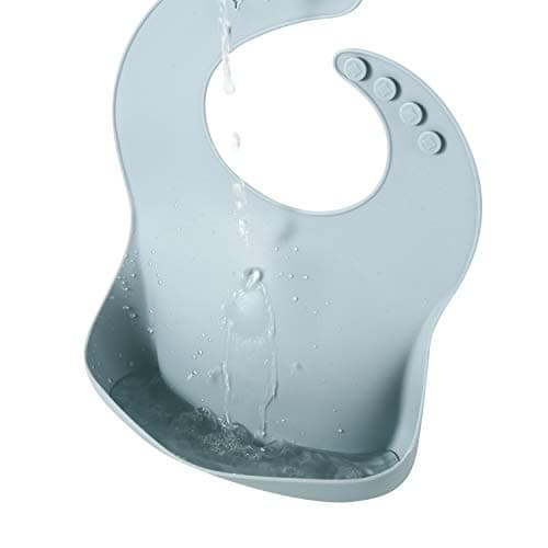 PandaEar Set of 3 Cute Silicone Baby Bibs for Babies & Toddlers (10-72 Months) Waterproof, Soft, Unisex, Non Messy (Brown/Blue/Green) — view 7
